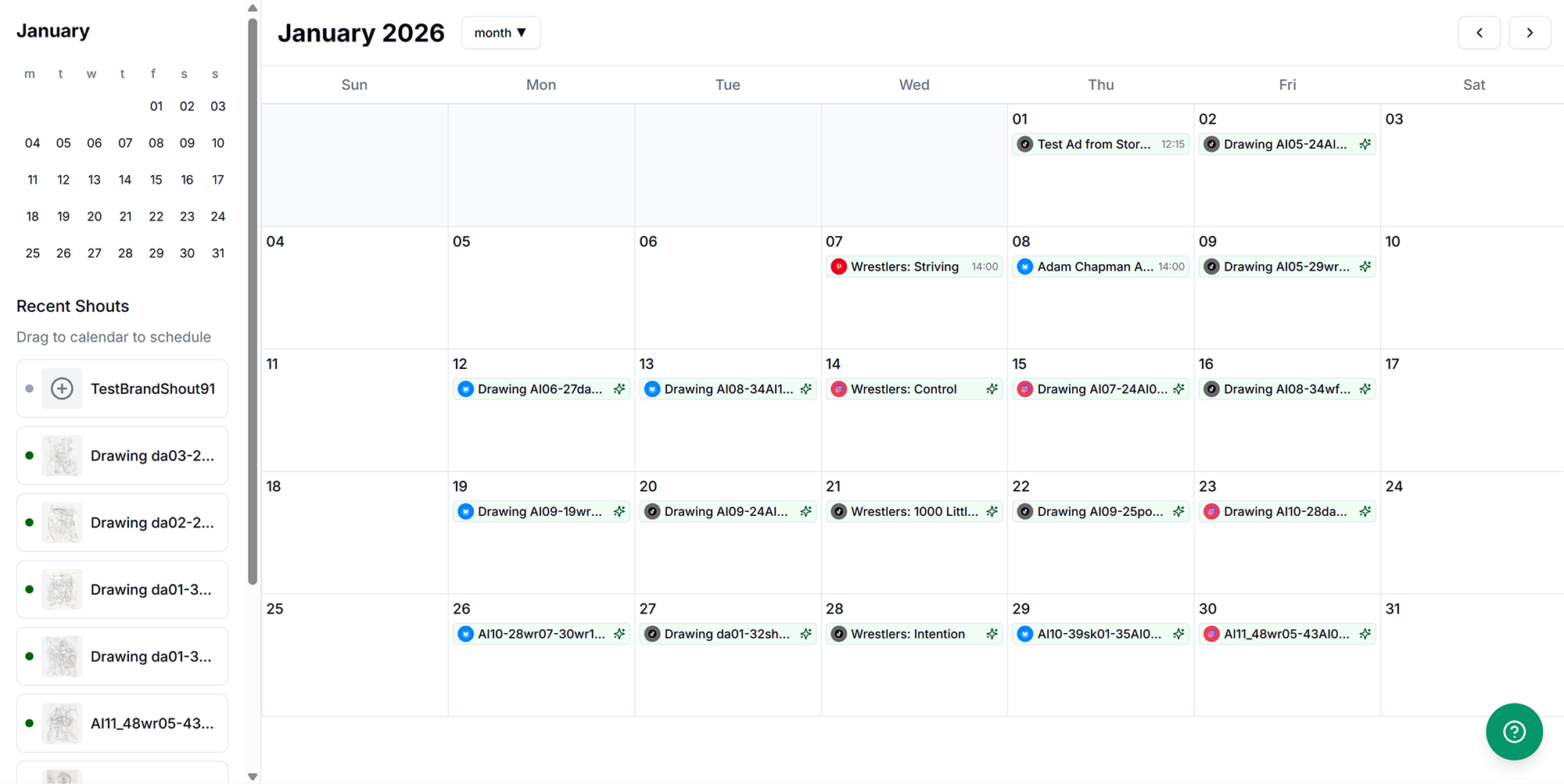 Manual scheduling interface showing date and time picker