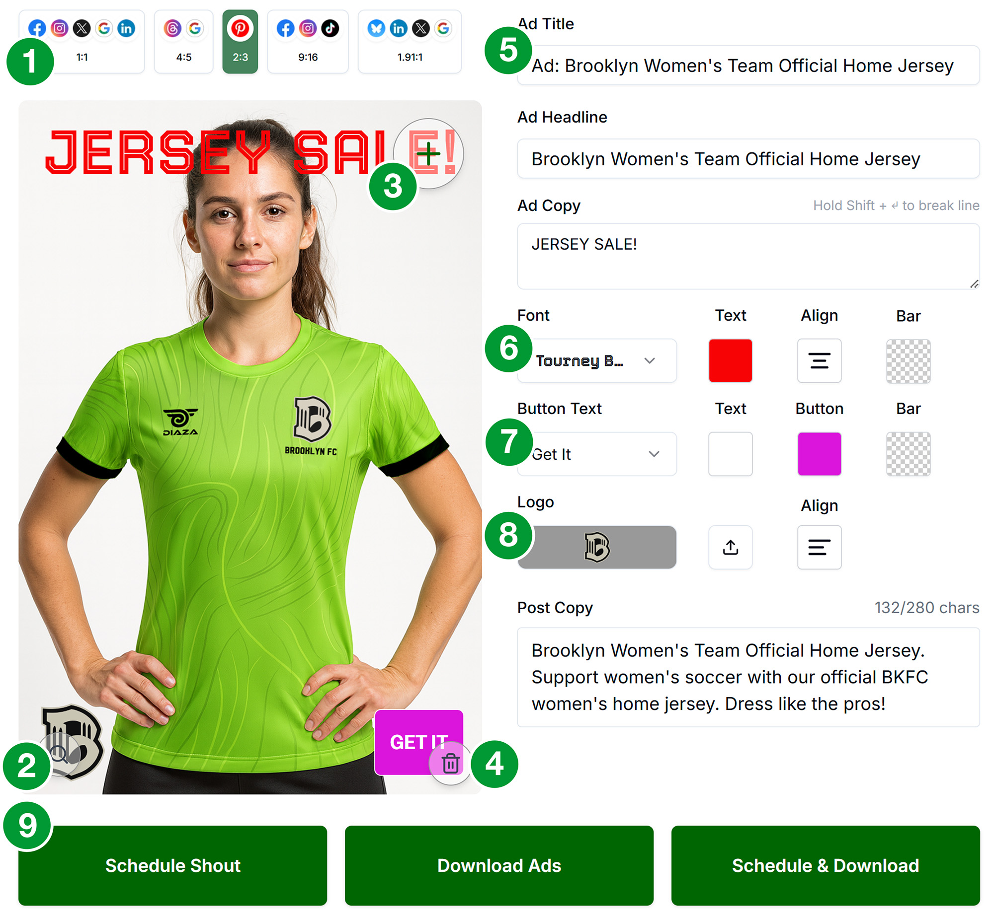 Ad Preview Page, annotated