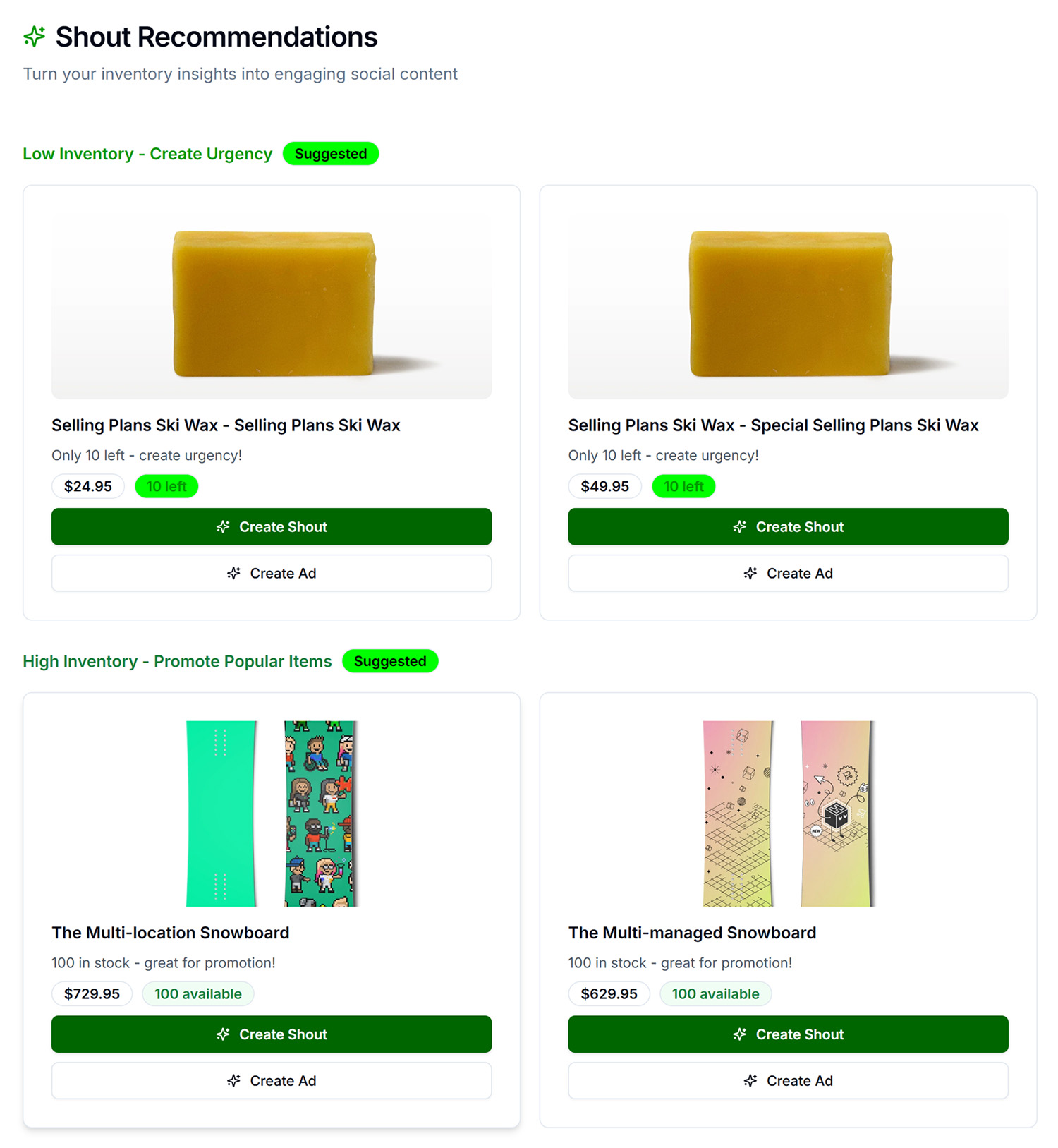 My Store Recommendations