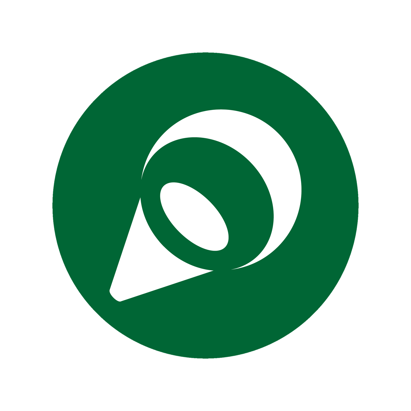 GET SHOUTING mark &mdash; green on white